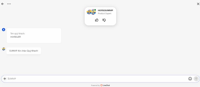 Liên hệ Sumvip - Hướng dẫn kết nối nhanh chóng với CSKH 1 Liên hệ live chat