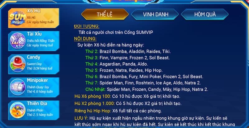 TOP 5 sự kiện đặc biệt Sumvip bạn không nên bỏ qua 2 X6 hũ là sự kiện đặc biệt Sumvip